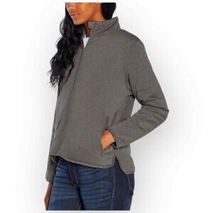 Three Dots Quilted Step Hem Knit Women’s Jacket Heather Pavement Small NWT 718S